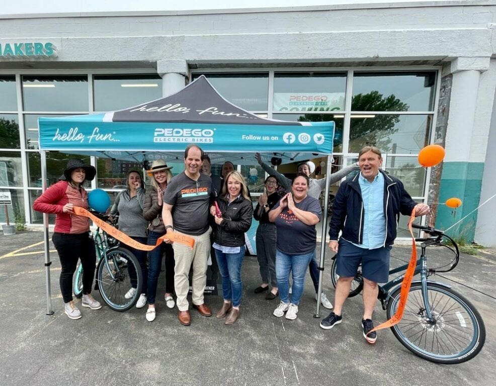 Ribbon Cutting ceremony at Pedego Portland, Maine Grand Opening